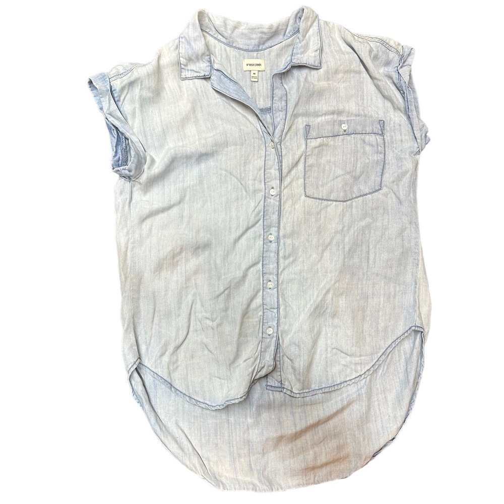 Sneak Peek | Medium Denim Short Sleeve Blouse